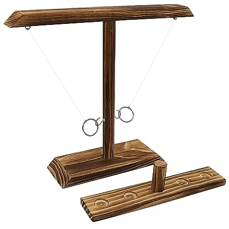 Ringwurfspiel, Ring Toss Hook, Toss Haken und Holz Ring Spiel, Hooks Game, Handgefertigte Holzring Hook Interaktives Spiel, Ringwurf Kampfspiele