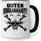 Tasse lustig Heavy Metal Rocker Kaffeetasse Metal Fan Geschenkidee Kaffee-Becher Metalic Rocker Geschenk Spruch lustig Humor Teetasse Witz GUTEN MORGÄÄÄN!! (Weiß/Schwarz)