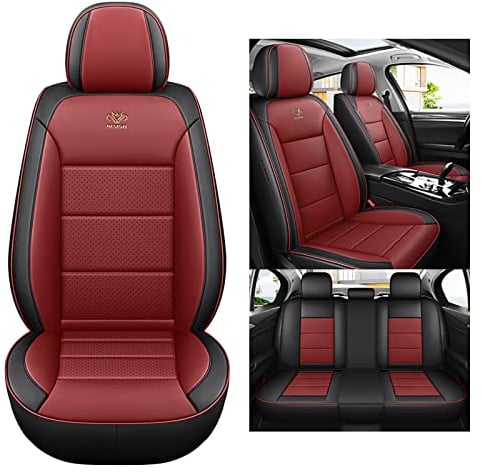 nenyan Autositzbezüge Komplett Set Universal | Schonbezüge für VW Volkswagen Golf Touran Golf Polo Golf Variant Golf 5 S Golf 4 Golf 7 | Auto Sitzbezüge Schwarz Rot