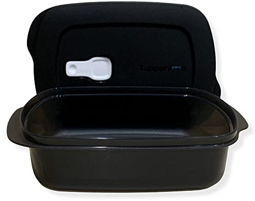 Tupperware CrystalWave Mikrowellen-Behälter, rechteckig, 4 Tassen, Schwarz