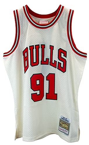 Mitchell & Ness NBA Off White Team Color Swingman Jersey Trikot Chicago Bulls - Dennis Rodman, M