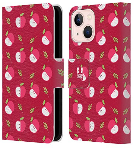 Head Case Designs Red Fruit Patterns Leather Wallet Case Compatible With Apple iPhone 13 Mini