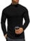 Ekouaer Thermounterwäsche Männerwinter Langarm T-Shirt mit Innenfleece Thermo Unterhemd schwarz XL