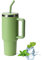 Uezeth Tumbler with Straw Lid and Handle, Stainless Steel Coffee Travel Insulated Cup Mug, 40oz/30oz Cup Travel Mug, Water Bottle Thermos for Hot and Cold Coffee (Green5)
