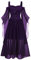 GFPGNDFHG Rot Bedruckte Hema Off-Shoulder Kurzarm-Gotic-Kleidung Sexy Kleider Damen Halloween Damen Steampunk Spitzenkleid Ärmellose High-Low Saum Gothic Kleid Sommerkleid Ärmelloses Maxikleid