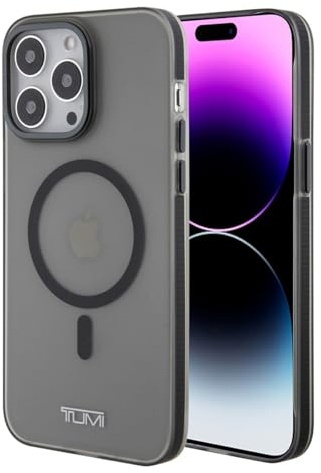 CG MOBILE Tumi Cover for iPhone 15 Pro Max Back Cover case - Frosted Compatible with magsafe transparent - Black