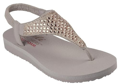 Skechers Damen Meditation Rockstar, Taupe Mitobuck Strassbesatz, 36 EU