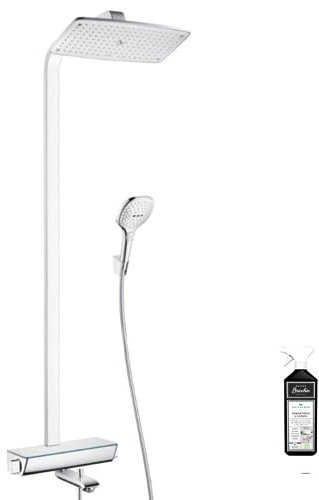 Hansgrohe Colonne Bain Douche thermostatique Raindance E 360 chromée + nettoyant Briochin