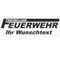 INDIGOS UG - Aufkleber - Autoaufkleber - Freiwillige Feuerwehr mit Wunschtext individuell personalisiert - schwarz 200 mm - selbstklebend - Auto, LKW, Boot, löschen - Bergen - Tuning - Heckscheibe