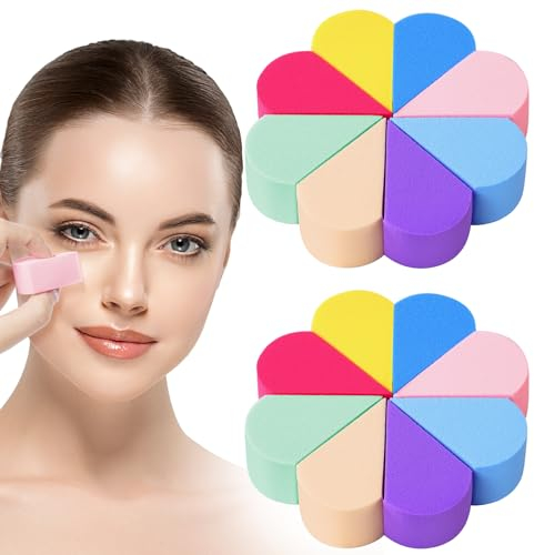 AUAUY 16PCS Make up Schwamm Set, Latexfrei Kosmetik Schwämmchen, Klein Wiederverwendbarer Beauty Blender Makeup Schminkschwämmchen für Flüssigkeit Foundation Puder Sonnenschutz und Creme