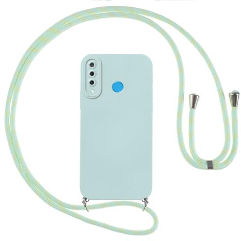 Vauki Funda para Huawei P30 Lite/Nova 4e con Cuerda, Carcasa Silicona AntiChoque con Correa, Case con Ajustable Colgante Collar Suave Cuello para Huawei P30 Lite, Cordón-Azul