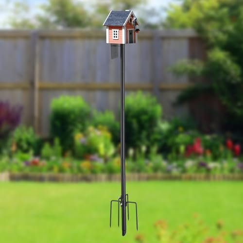 FactionGarden Bird Feeder Pole, 105 Inch Heavy Duty Universal Mounting Pole Kit with 5 Prong Base for Birds