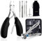 Toe nail Clippers for Thick Nails, Professional Nail Clippers Manicure Set, Podiatrist Ingrown Toenail Clippers, Stainless Steel pedicure sets for feet,Toenail Scissors for Seniors，Black