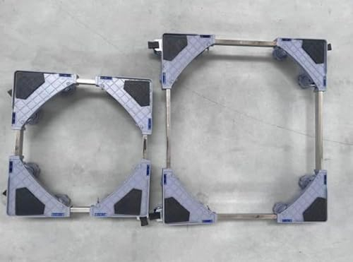 LECURE® Waschmaschinen-Untergestell mit Rollen [verstellbar: 41-65 cm Länge und 9-12 cm Höhe] - Podest zur Erhöhung von Waschmaschine, Trockner, Kühlschrank & Co. [inkl. Vibrationsschutz]