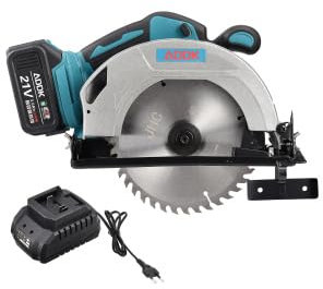 Sega circolare senza fili, sega circolare senza fili senza spazzole, sega circolare senza fili con guida laser, profondità di taglio regolabile, kit combinato per taglio