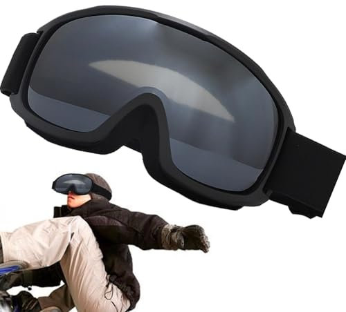 Vriusi Anti-Fog Ski Goggles, Snow Goggles with Double-Layer UV Protection, Adjustable Snowboard Goggles, Over Glasses Spherical Ski Goggles for Adults, Winter Sports Ski Accessories