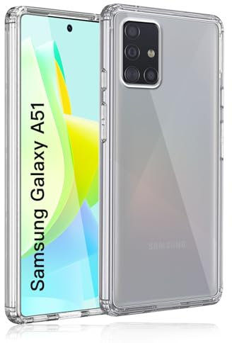 wsiiroon Clear Hülle für Samsung Galaxy A51 4G Handyhülle, Stoßfest Kratzfest, Anti-Fingerabdruck, Anti-Rutsch Fallschutz Schutzhülle, Unterstützt kabelloses Laden für Samsung A51 Case (Transparent)