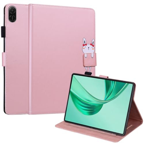 Mldjomid Custodia Protettiva Compatibile con Honor Pad X8a 11 2024/ Honor Pad X9 11.5 2023 Flip Pelle PU Tablet Case Cover con Supporto e Slot per Scheda per Honor Pad X9/ Pad X8a Custodia, Rosa