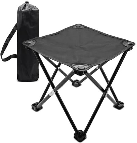 Aleker Folding Stool,Camping Stool Fishing Stool with Stable Feet & Carrying Bag,Foldable Backpack Stool Lightweight,Portable Seat for Fishing Camping Picnic BBQ Hiking (31x31x33 cm)