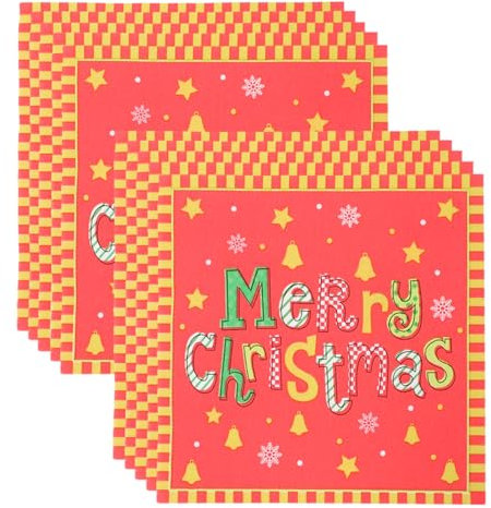 Cabilock 1 Weihnachtsservietten Servietten Weihnachten Weihnachtsgeschirr Aus Papier Weihnachts-toilettenpapier Gänseblümchen-servietten Rote Servietten Gästeservietten Umschläge Zellstoff