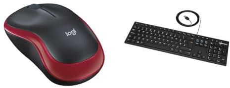 Logitech M185 Wireless Mouse, & Amazon Basics Low-Profile Wired USB Keyboard