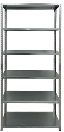 LEOMAR Metallregal mit 6 Fachböden, Schwerlastregal für Garage, Werkstatt & Lager, 600 kg Tragkraft, Lagerregal aus Stahl, Garagenregal für Werkzeuge & Kleinteile, Standregal 2000 x 940 x 400 mm