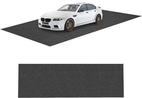 SOARS Tapis Voiture, Tapis de Sol Antidérapant et Imperméable, Protection Contre Boue, Neige, Huile et Eeau, Facile à Couper, Tissu Polyester & LDPE, pour Garage, Maison, Bureau, Noir (800 x 220 cm)