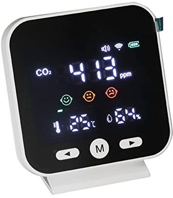 MasYosh White Smart Air Quality Monitor LCD Screen WiFi CO2 -Temperaturfeuchtigkeit Detektormessgerät für