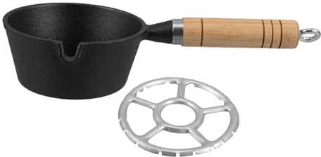 MOTHNUR Bandeja de huevo frito de hierro fundido mini olla de hierro fundido molde para chocolate Madera