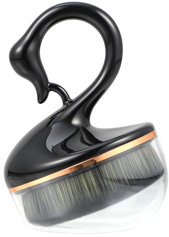 MUCKLILY Flacher Foundation Pinsel aus Faser und Kunststoff mit Ovaler Form und Schützendem Etui für Flüssiges Make Up und Verblenden im Alltag