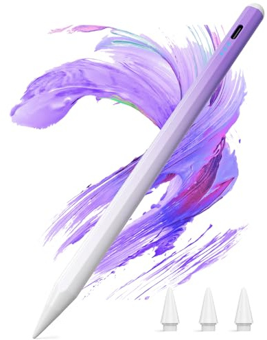 Kingone Stift für Apple iPad 2018-2026,2X Schnellladung,kompatibel mit iPad 6~11th,Pro 11/12.9/13,Air 3~5th,Air 11/13,Mini 7/6/5th,mit Magnetischer Haftung,Palm Rejection & Neigung,Farbverläufe.