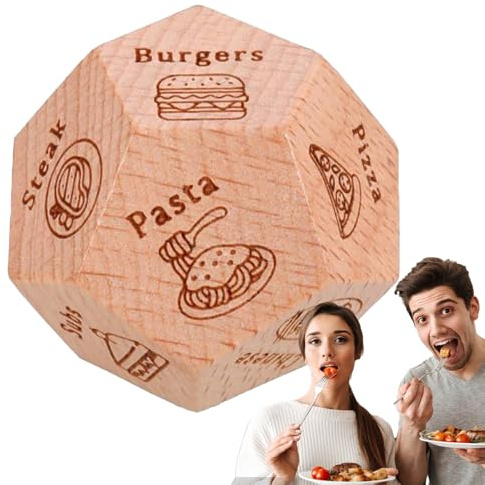 Date-Night-Würfel – Abendessen-Entscheidungswürfel, Date-Night-Food-Ideen-Würfelspiel, Lustige Dating-Würfel Für Essen | Romantische Dating- Für Paare, Erwachsene, Jahrestag, Valentinstag, Holzg