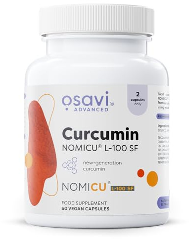 Osavi Curcumin NOMICU® L-100 SF – 60 vegane Kapseln | Hoch bioverfügbare Curcuminoide aus Curcuma longa | Wasserdispersions-Technologie | Clean Label