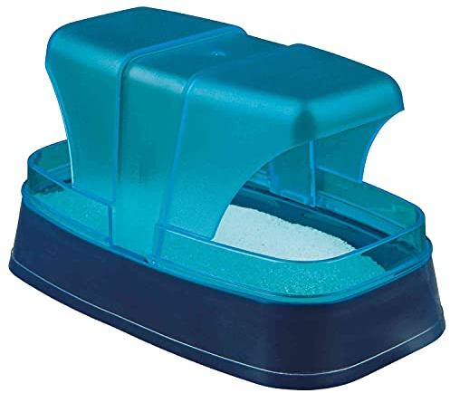TRIXIE Sable de Bain pour Hamster et Souris, 17 x 10 x 10 cm, Bleu foncé/Turquoise