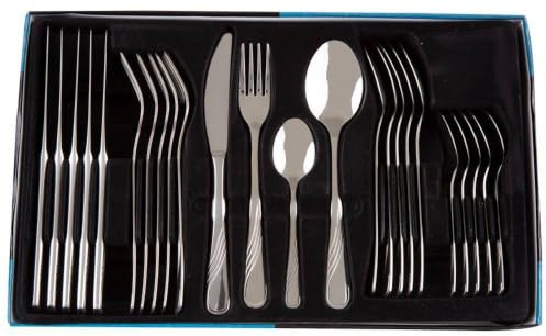 AMBITION Besteck Set 6 Personen Edelstahl Esslöffel Messer Gabel Teelöffel Napoli 24 Teilig