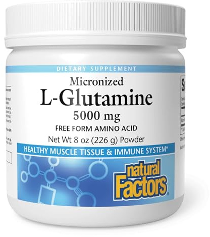 Natural Factors, Micronized L-Glutamine Drink Mix 5000 mg, Supports Muscles and Immune Function, 8 Oz
