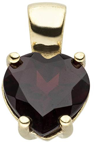 Jobo Damen-Anhänger Herz aus 8 Karat 333 Gold mit Granat