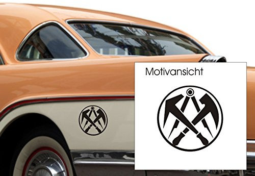 blattwerk-design Dachdecker, KFZ-Aufkleber, Autoaufkleber, Innungszeichen, Beruf, Handwerk, Innung (M070 Schwarz, 100 mm x 100 mm)