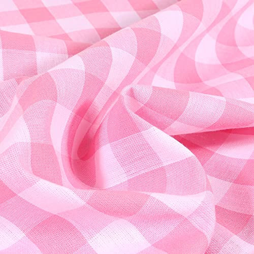 Craftine Tissu Rayures Très Grands Carreaux 17 mm Rose Pastel - par 50 cm