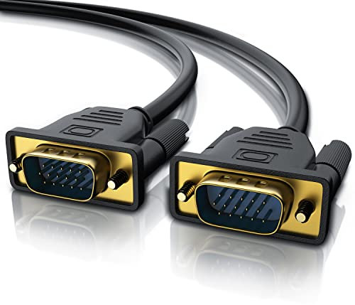 CSL-Computer 3m Full HD VGA Câble - VGA SVGA Mâle vers Mâle - Contacts dorés - résolutions TV HD jusqu'à 2560x1600 - Noir