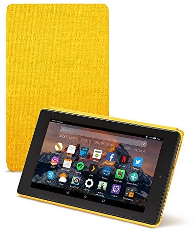 Amazon - Funda para Fire 7 (tablet de 7 pulgadas, 7ª generación, modelo de 2017), Amarillo - no es compatible con el modelo del 2019 (9.ª generación)