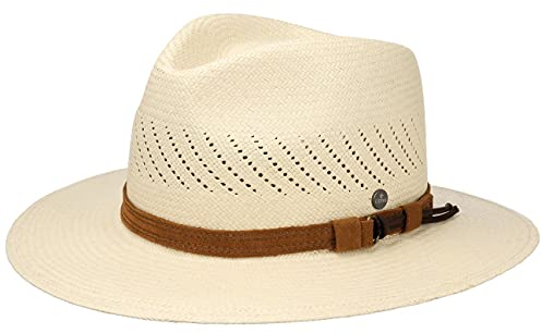 LIERYS Air Panamahut Herren Handmade in Ecuador Sonnenhut aus Panamastroh Traveller Panama Herrenhut Frühjahr Sommer Natur S (55-56 cm)