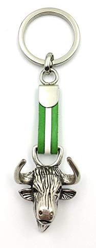 franartPiel - Llavero cabeza de toro con Bandera de Andalucía - Alta Calidad (Andalucía)