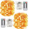 Tonskooners Led String Lights Battery Powered,[2 Pack] 100 LEDs 33ft Fairy String Lights Battery Operated Waterproof 8 Modes with Remote Control Christmas Decoration Lights (Warm White-10M)