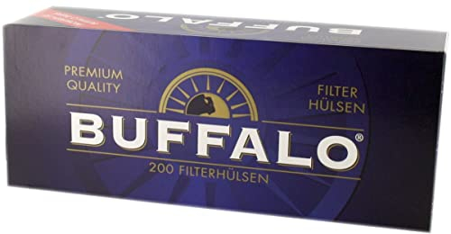 Unbekannt Buffalo King Size Zigarettenhülsen, 1000 Stück (5 x 200), Holzpulpe, Raucherzubehör
