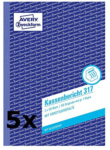 AVERY Zweckform 317 Kassenbericht (5, mit Blaupapier)