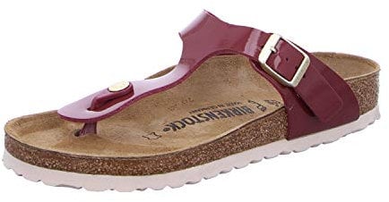 Birkenstock Gizeh Patent Donna,Infradito,Signora,Superficie Laccata,Bordeaux,35 EU