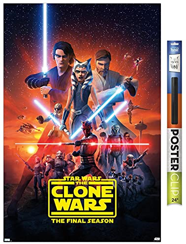 Trends International Star Wars: The Clone Wars – Staffel 7 Key Art Wandposter, 56,8 x 86,4 cm, Poster und Clip-Bundle