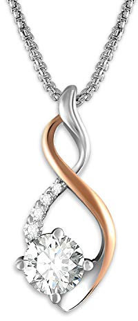 GEORGE · SMITH ? Collana in Argento 925 da Donna Infinity Love, Collana con Ciondolo in Oro Rosa con zirconi 5A - Simbolo dell'infinito - Amore eterno - Regalo di Compleanno per lei