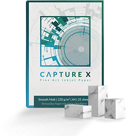 CAPTURE X Smooth Matt, 230g/m², A4, 25 Blatt Box - reinweiß, glatt - Fine Art Papier